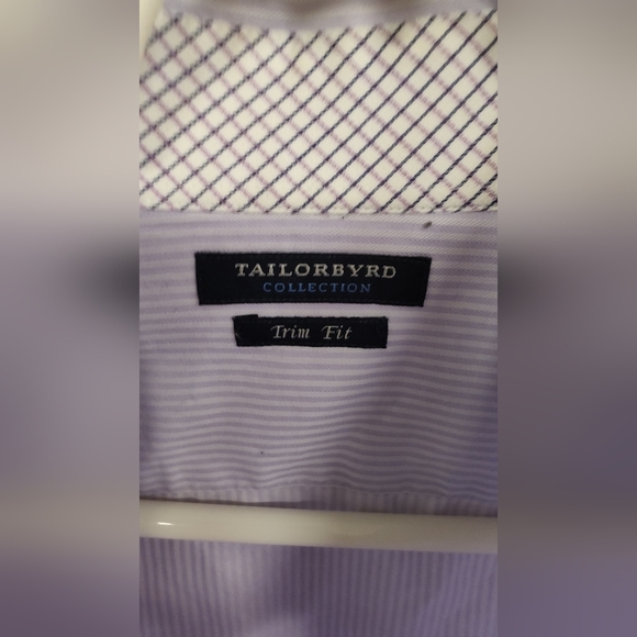 Men's Tailorbyrd Collection Trim Fit Dress Shirt - Size 16 - 34/35 - Picture 4 of 6